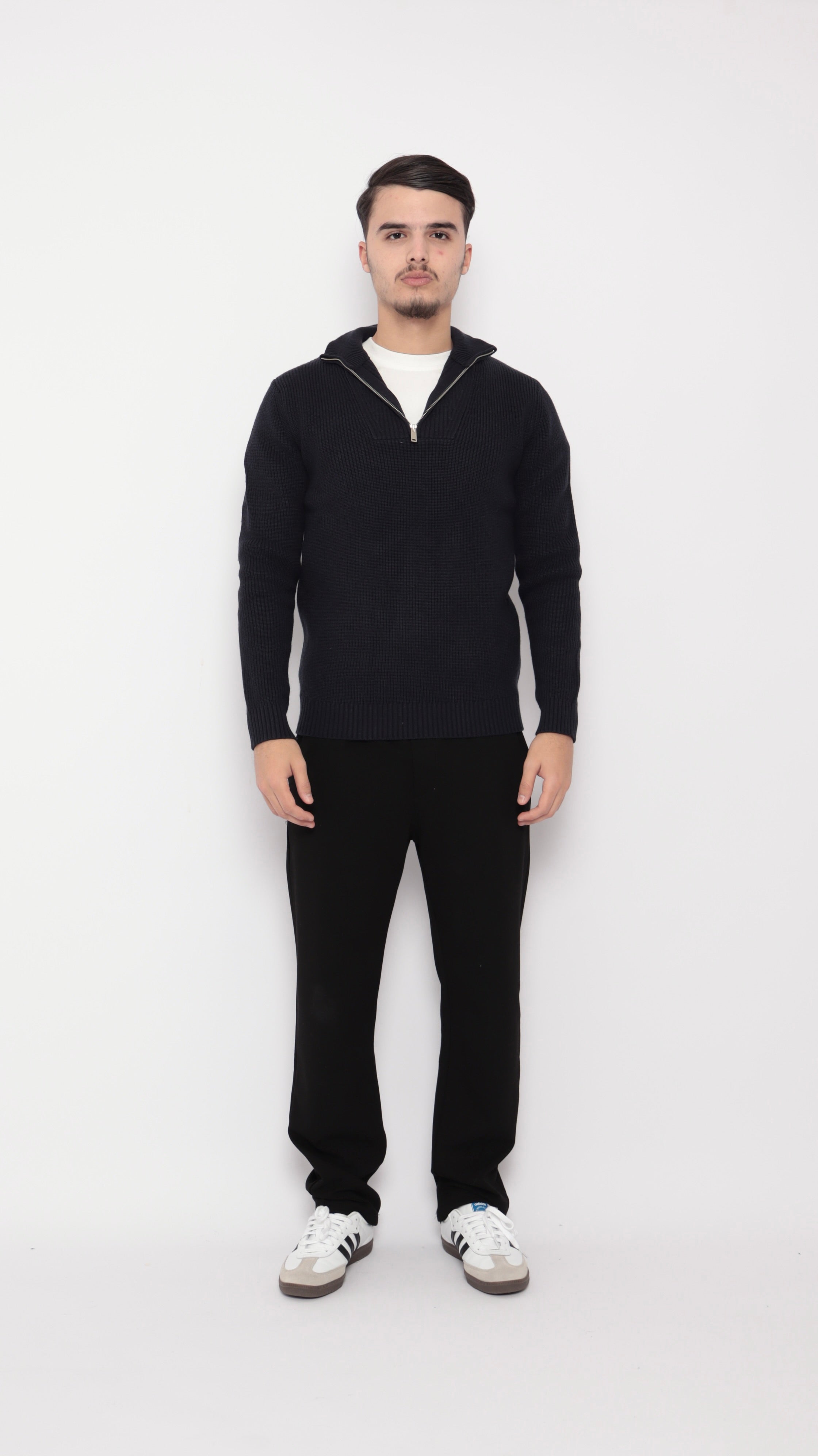 Pull col zip - bleu marine - NO LIMIT