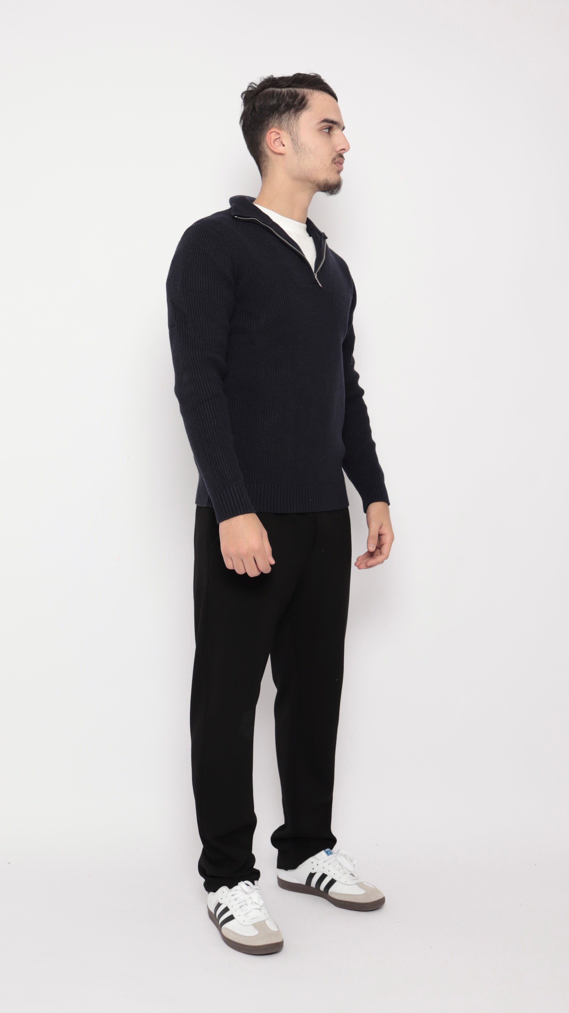 Pull col zip - bleu marine - NO LIMIT