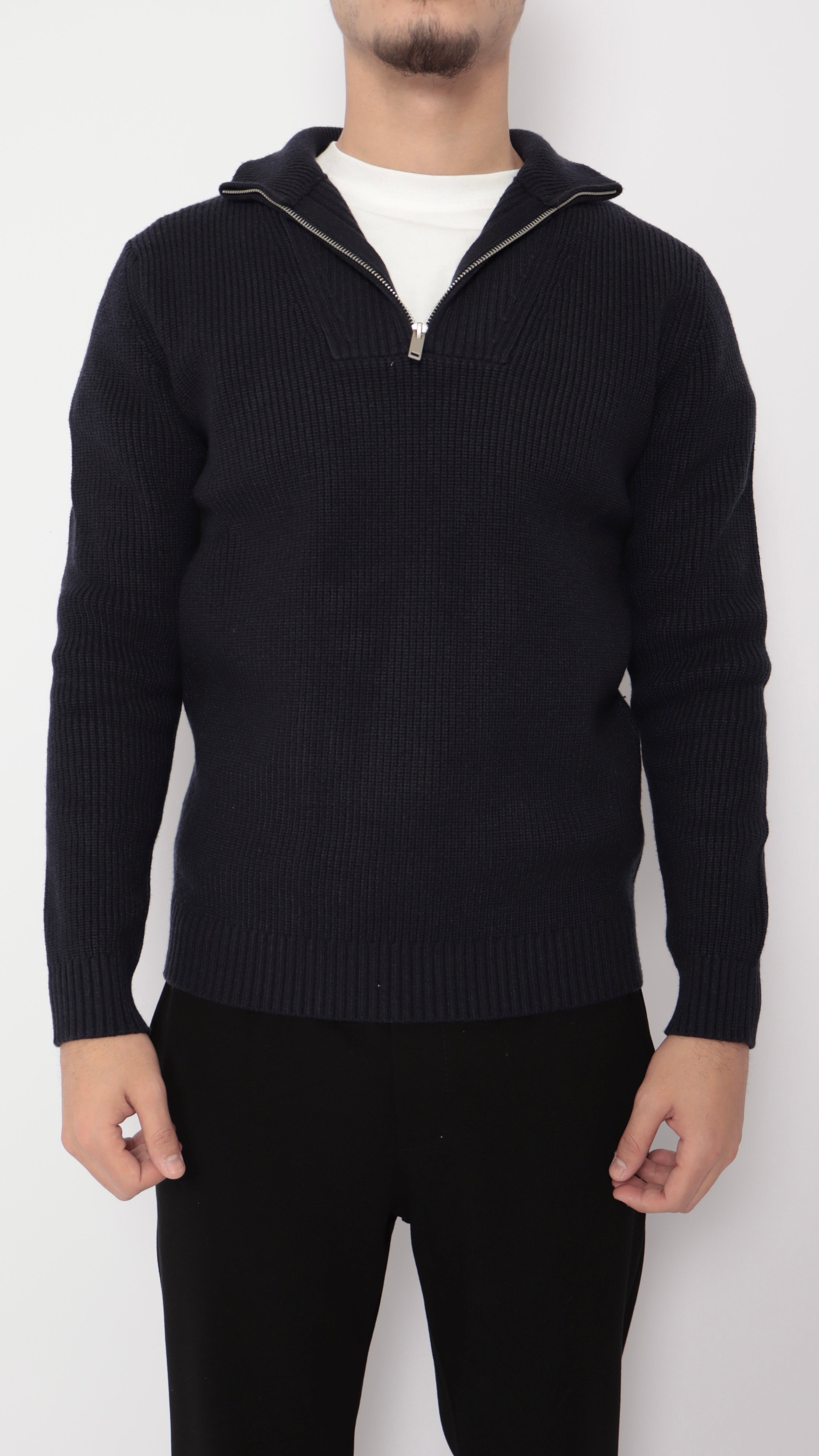 Pull col zip - bleu marine - NO LIMIT