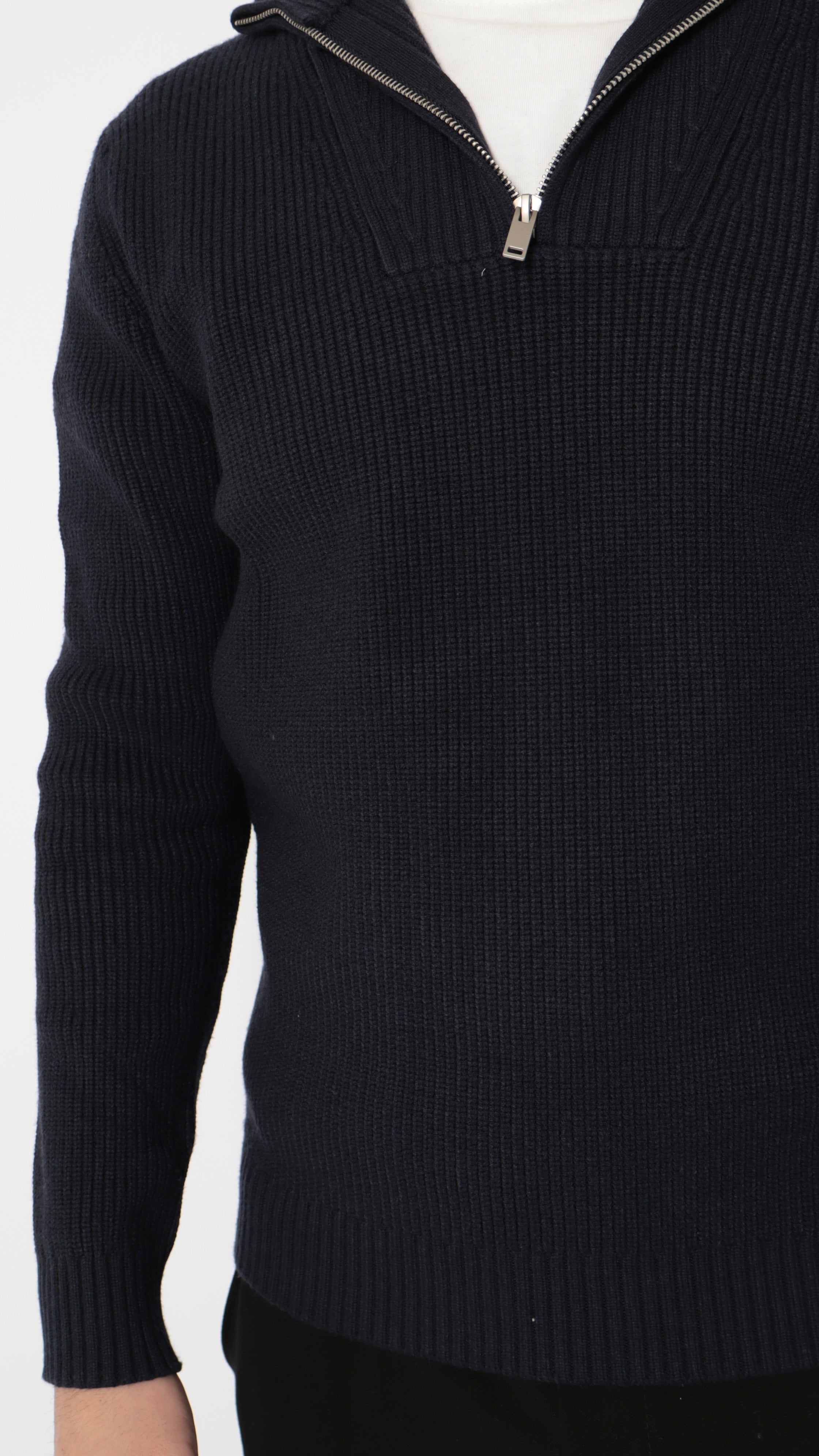 Pull col zip - bleu marine - NO LIMIT