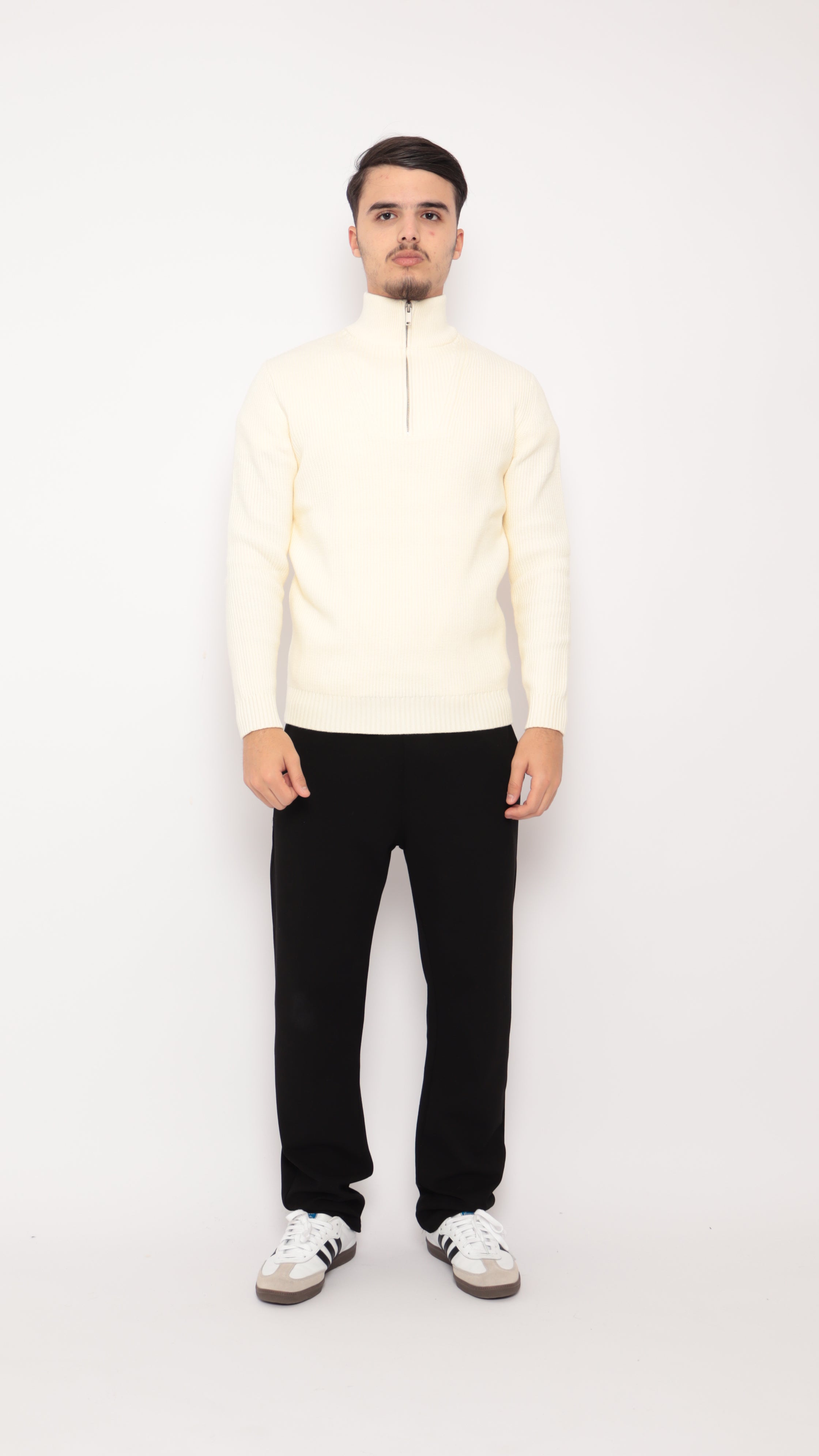 Pull col zip - blanc écru - NO LIMIT