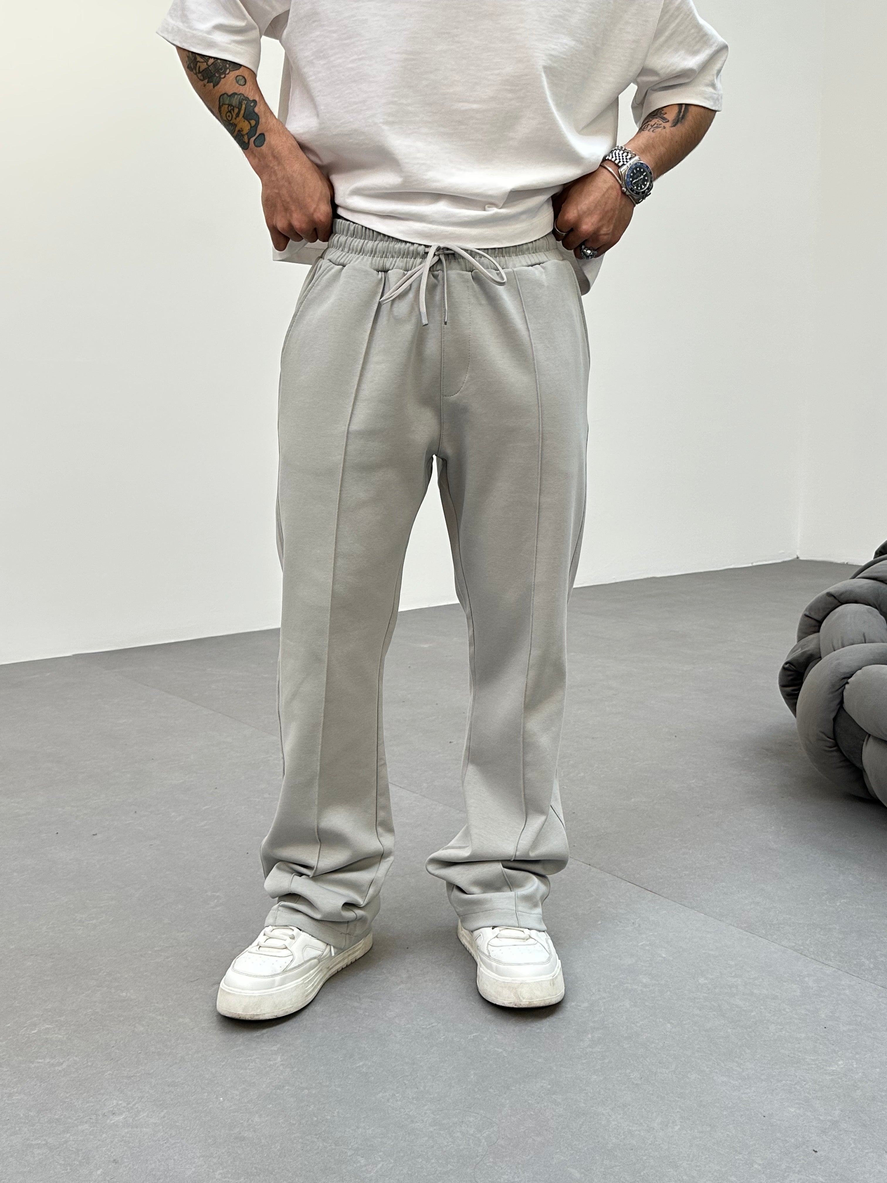 Pantalon de jogging à détail - gris