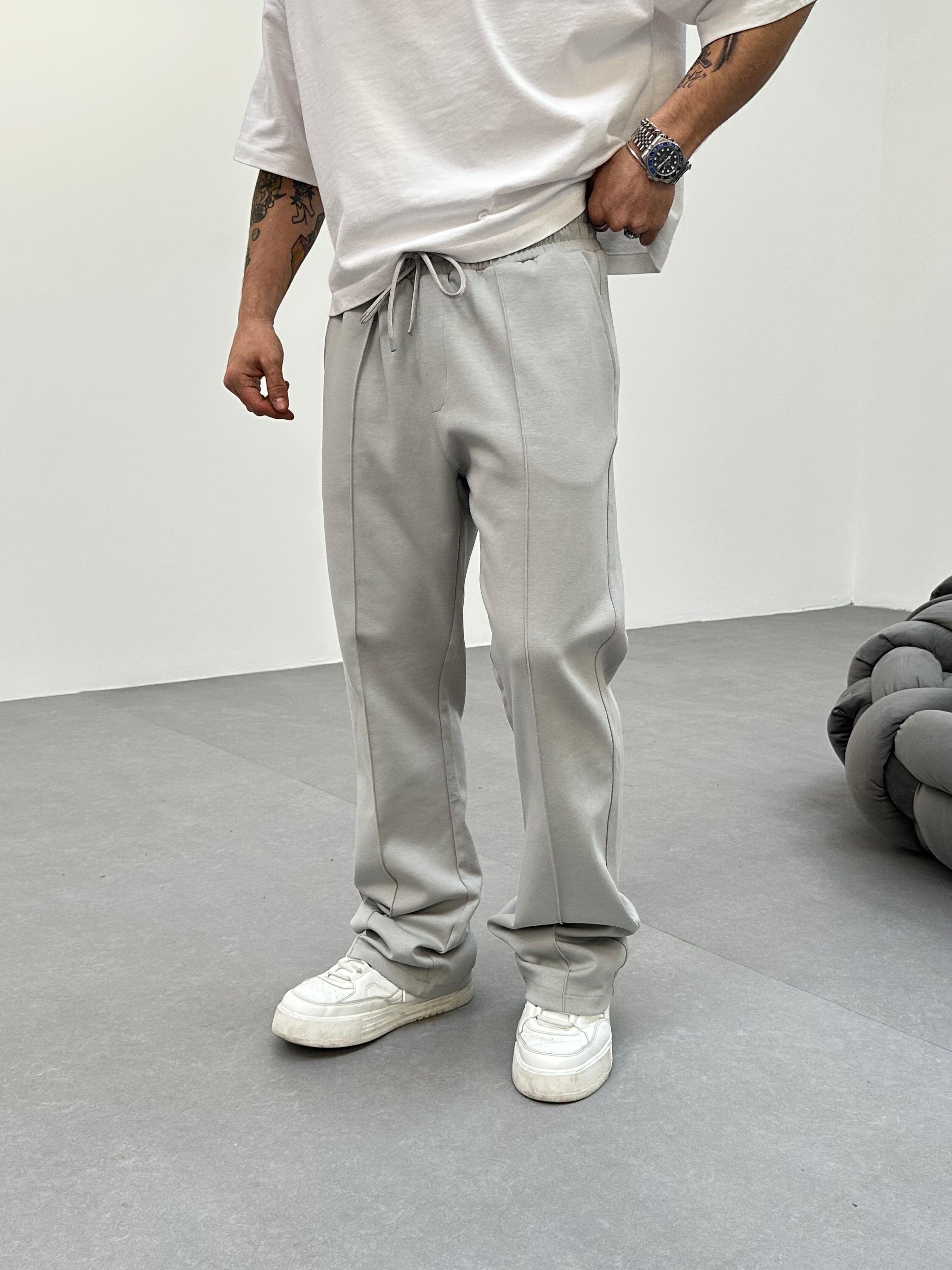 Pantalon de jogging à détail - gris