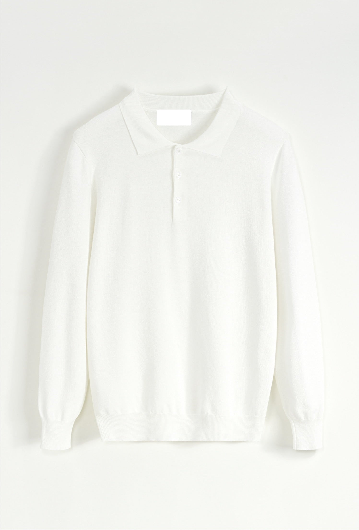 polo manches longues - à boutons - blanc