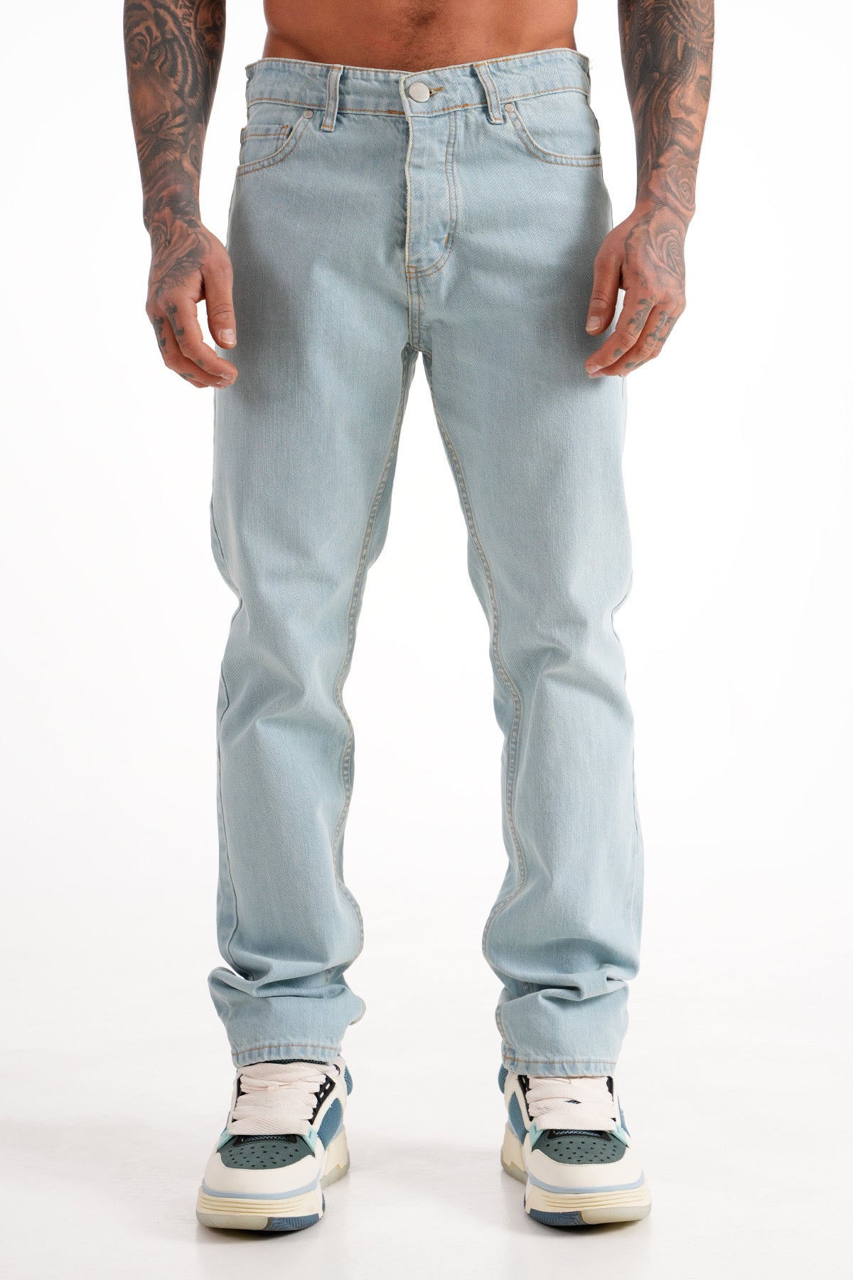 Jean regular - ip - bleu clair délavé