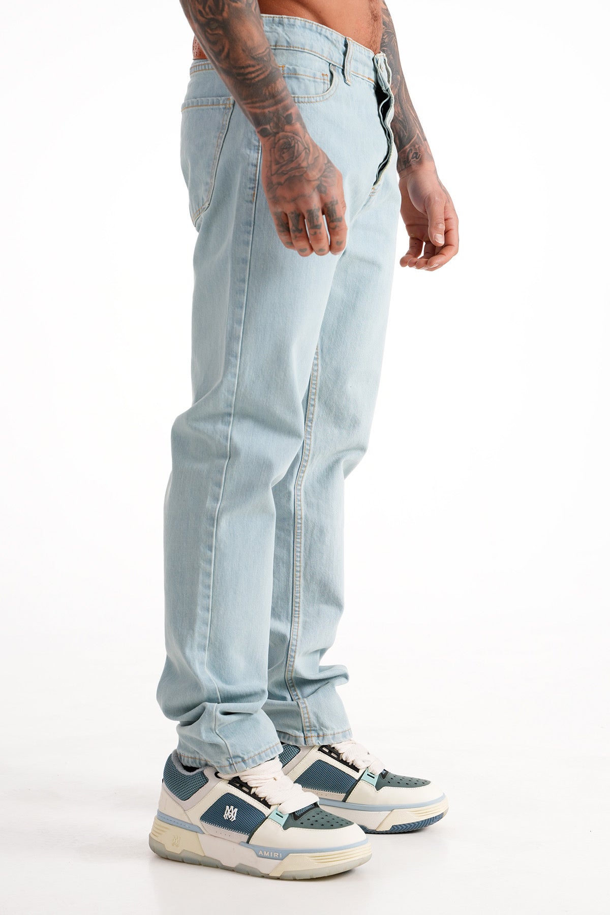 Jean regular - ip - bleu clair délavé