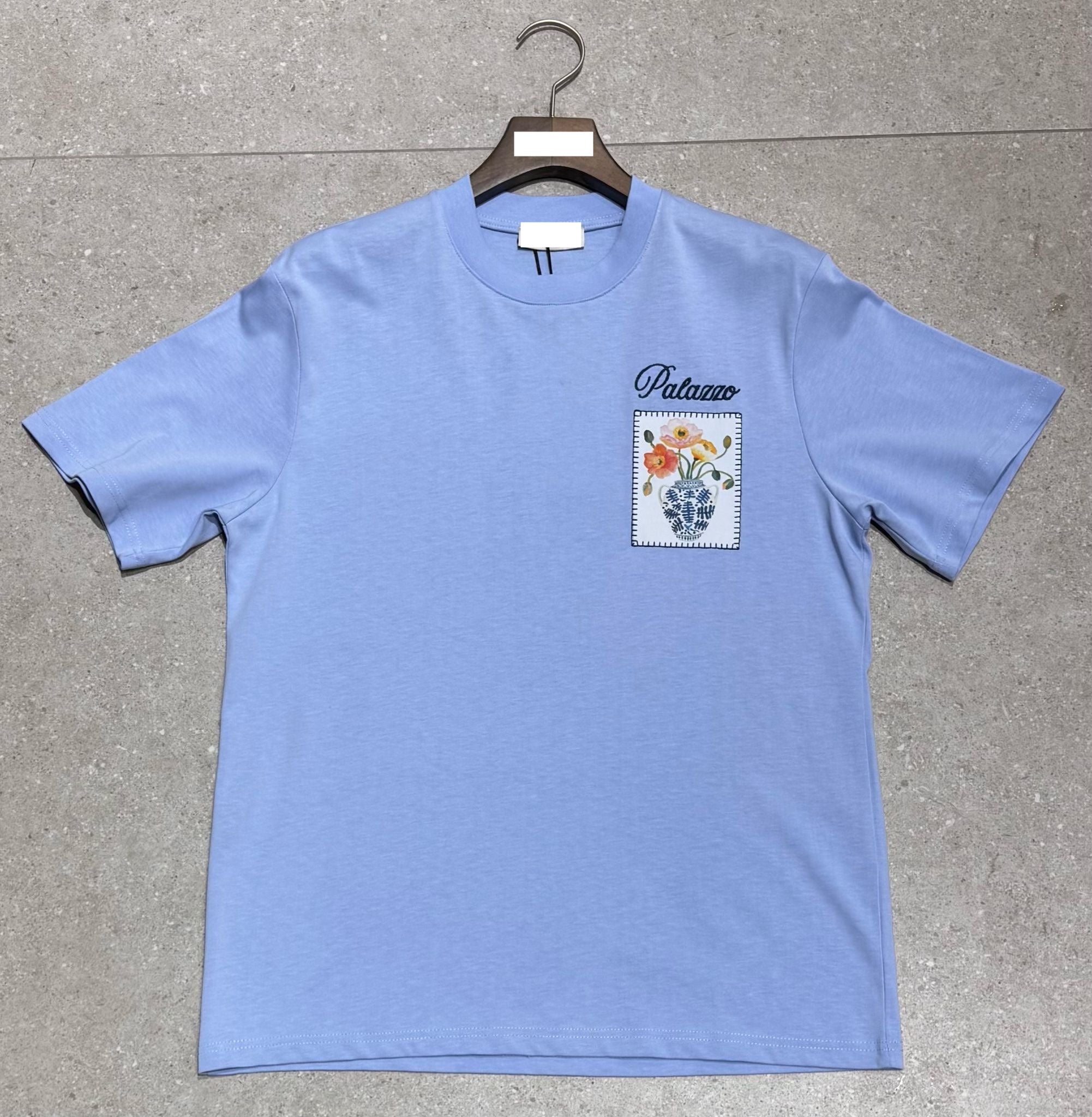 T-shirt - flower - bleu