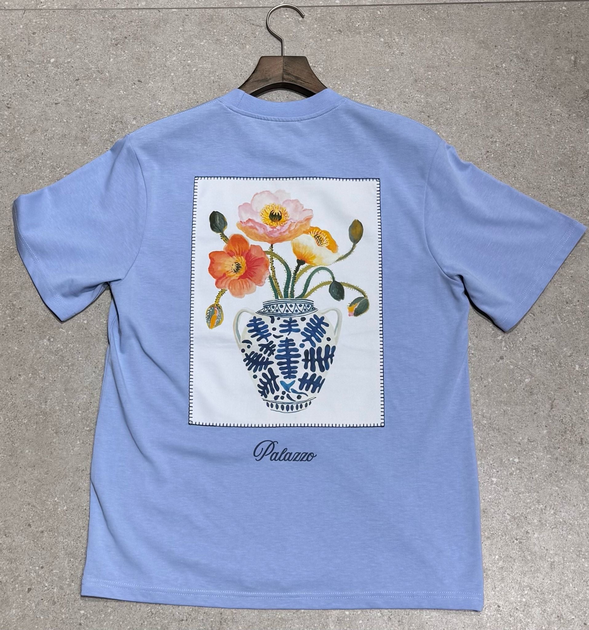 T-shirt - flower - bleu