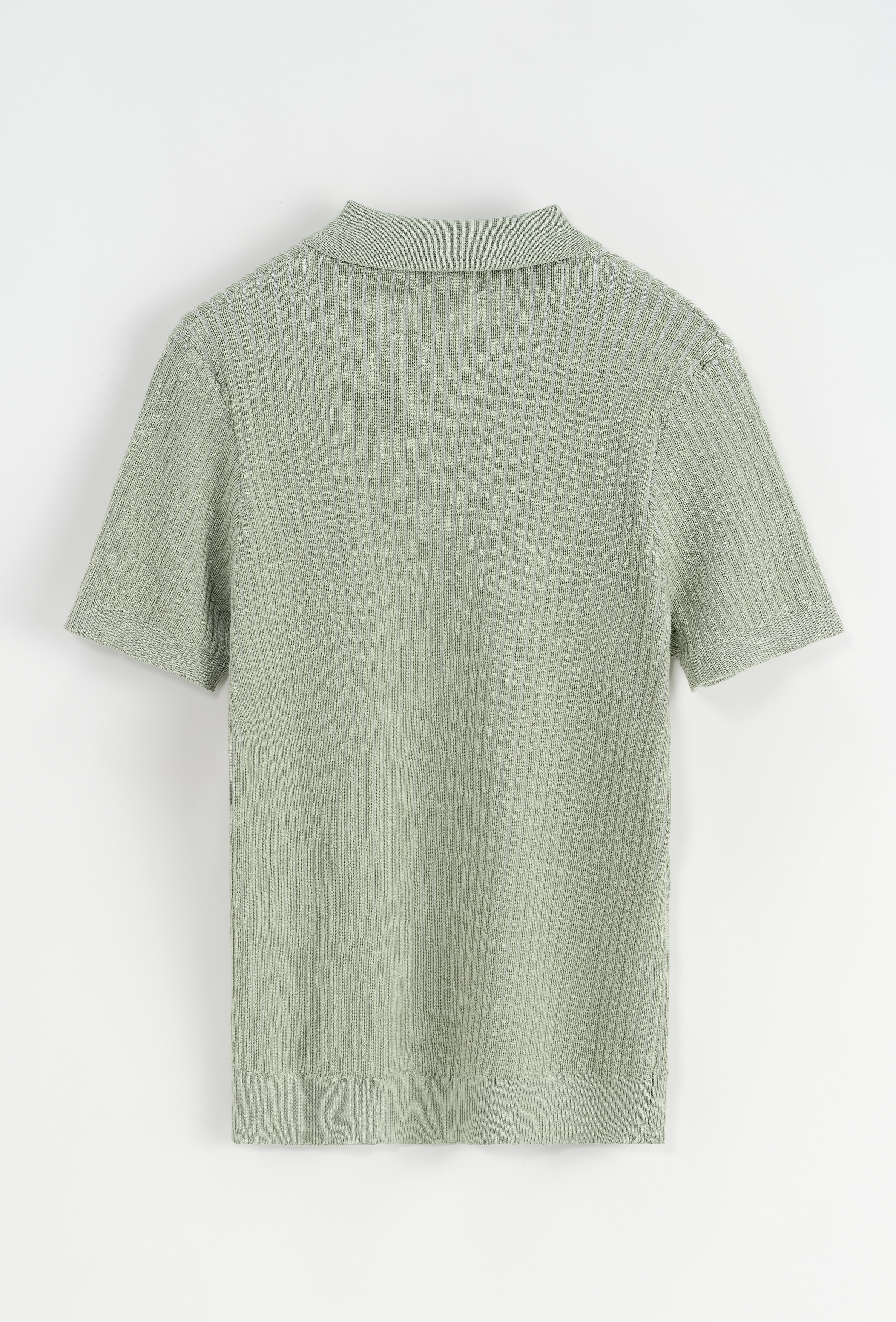 Polo texturé - à boutons - vert