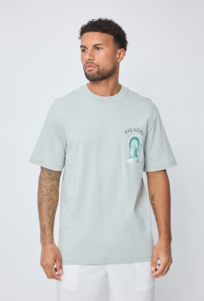 T-shirt - palazzo - gris