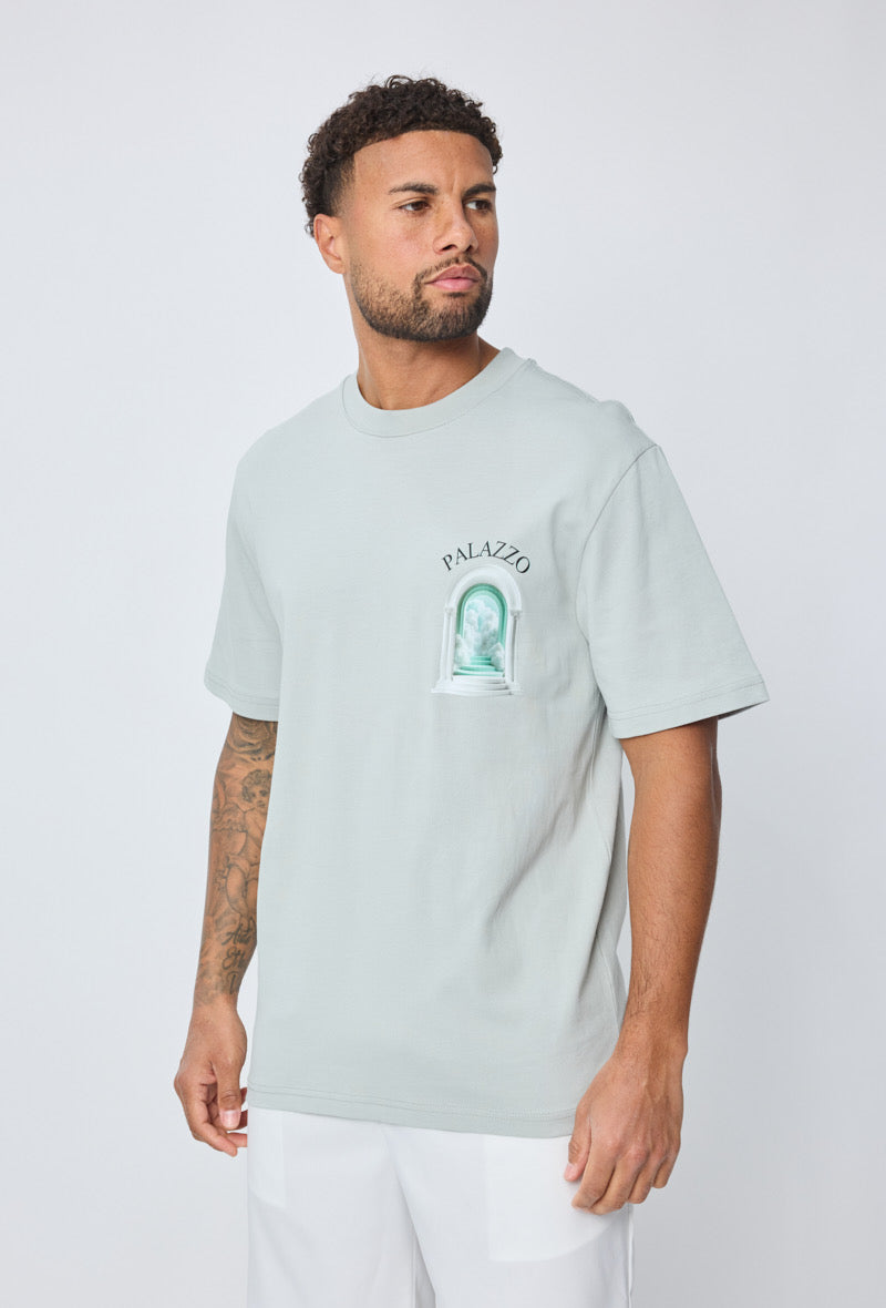 T-shirt - palazzo - gris