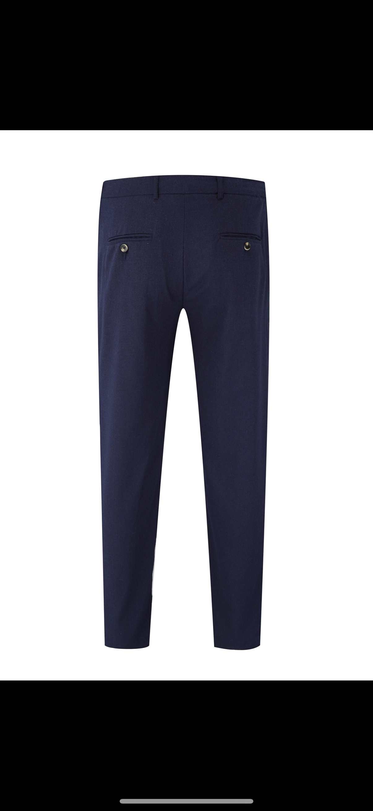 Pantalon effet lin - bleu
