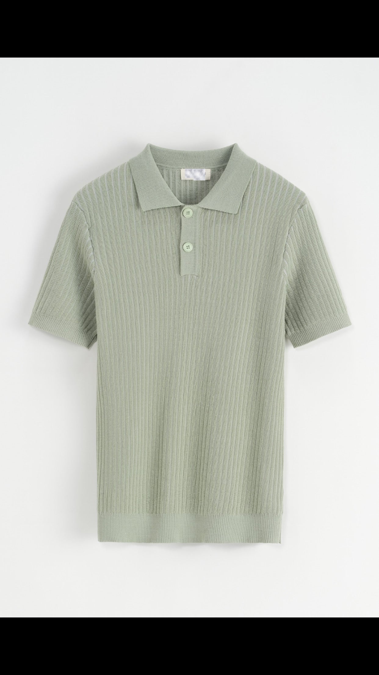 Polo texturé - à boutons - vert
