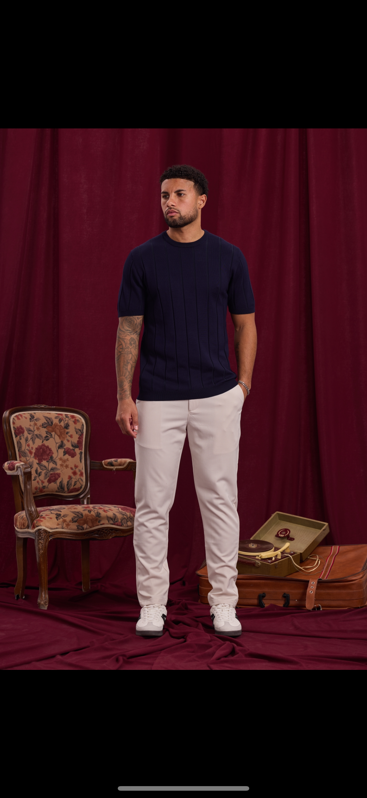 T-shirt à détails - bleu marine
