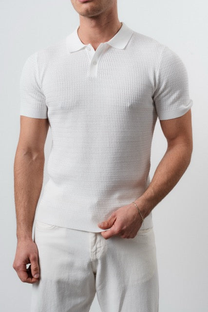 Polo à boutons blanc pour homme de marque NO LIMIT avec manches courtes, vue de face sur un fond neutre.