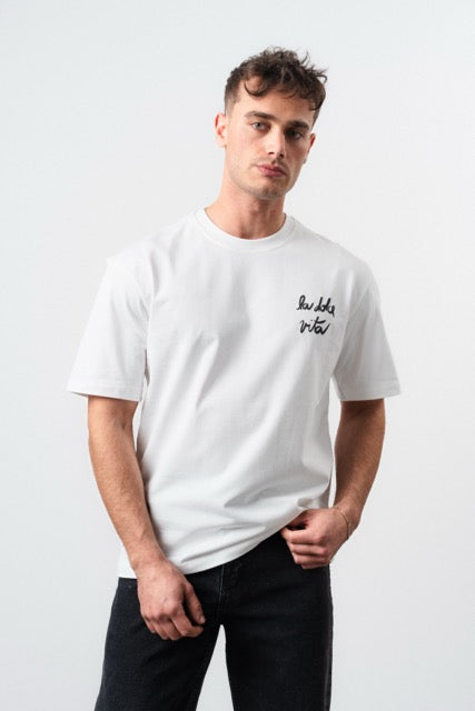 T-shirt blanc NO LIMIT Dolce Vita, vue de face, en coton, avec col rond et manches courtes, porté sur un mannequin.
